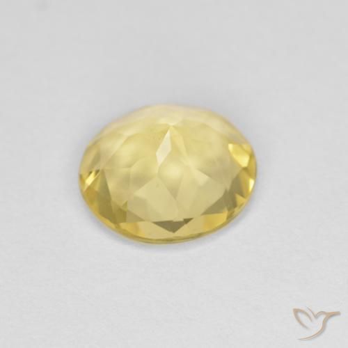 Berillo Medium Light-Yellow naturale da 1.09 ct, Rotondo, VVS