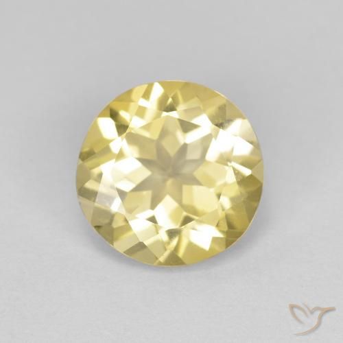1.55ct Naturale Giallo dorato chiaro Berillo, Rotondo, VVS