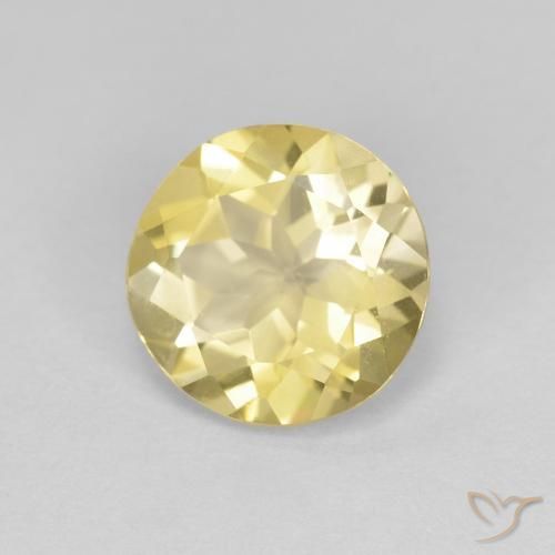 Berillo Giallo dorato chiaro naturale da 1.55 ct, Rotondo, VVS