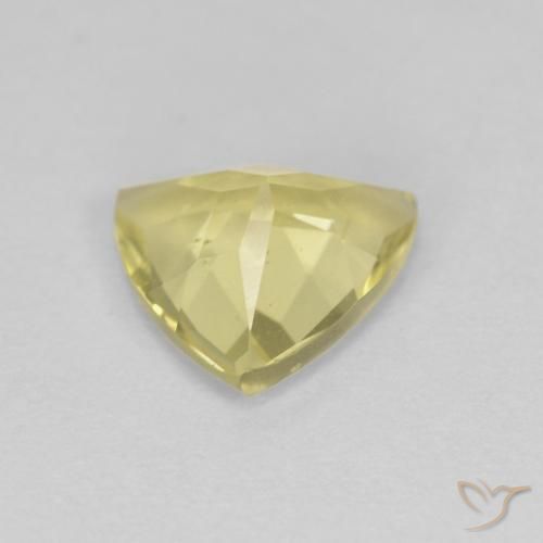 Berillo Giallo caldo naturale da 1.24 ct, Taglio trillion, VVS-VS