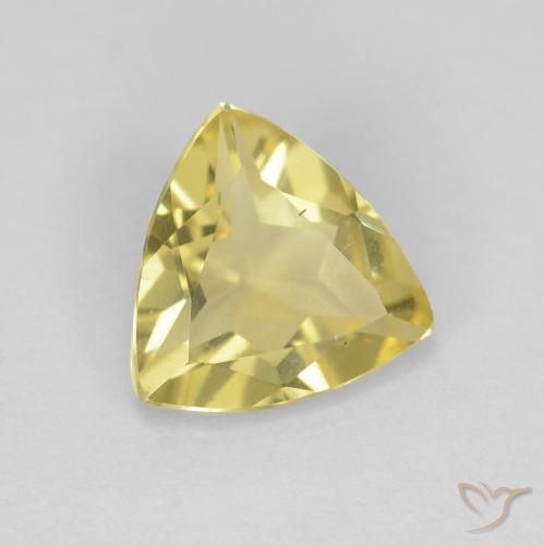 Berillo Oro chiaro naturale da 1.19 ct, Taglio trillion, VVS-VS