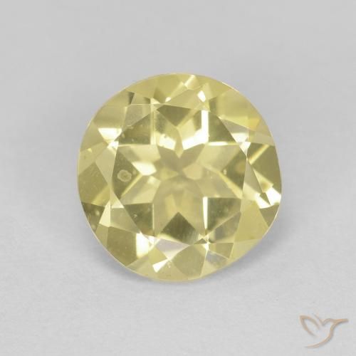 1.60ct Naturale Giallo terroso chiaro Berillo, Rotondo, VVS-VS