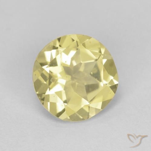 Berillo Giallo terroso chiaro naturale da 1.60 ct, Rotondo, VVS-VS