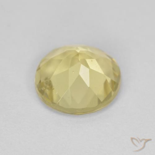 Berillo Giallo terroso chiaro naturale da 1.60 ct, Rotondo, VVS-VS