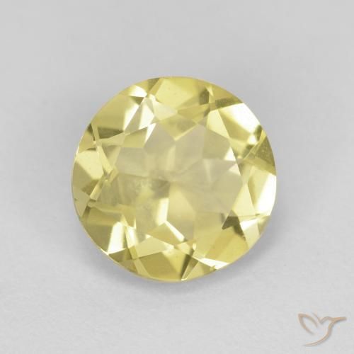 Berillo Giallo terroso chiaro naturale da 1.62 ct, Rotondo, VVS-VS