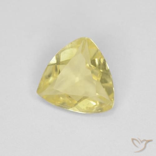 Berillo Giallo chiaro naturale da 0.81 ct, Taglio trillion, VVS-VS