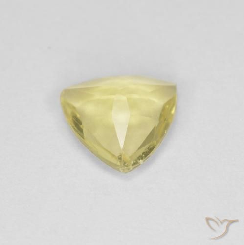Berillo Giallo chiaro naturale da 0.81 ct, Taglio trillion, VVS-VS