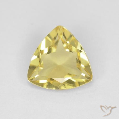 1.22ct Naturale Giallo Digione molto chiaro Berillo, Taglio trillion, VVS-VS