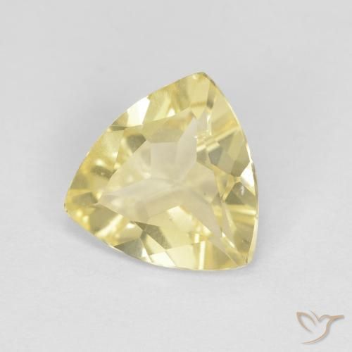 Berillo Giallo caldo naturale da 1.09 ct, Taglio trillion, VVS-VS