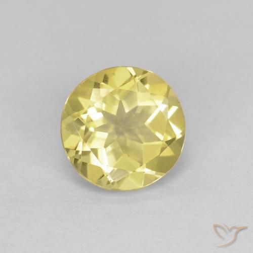 Berillo Giallo Toscana naturale da 1.23 ct, Rotondo, VVS-VS