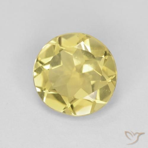 1.61ct Naturale Medium Light-Yellow Berillo, Rotondo, VVS-VS