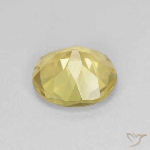 Berillo Medium Light-Yellow naturale da 1.61 ct, Rotondo, VVS-VS
