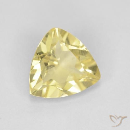 Berillo Giallo chiaro naturale da 1.36 ct, Taglio trillion, VVS