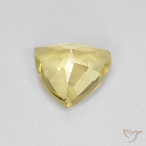 Berillo Giallo chiaro naturale da 1.36 ct, Taglio trillion, VVS