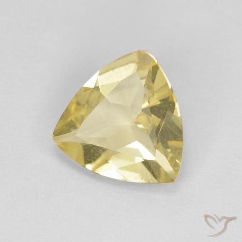 Berillo Giallo chiaro naturale da 1.19 ct, Taglio trillion, VVS
