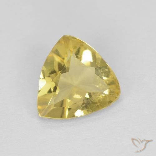 Berillo Giallo medio naturale da 0.96 ct, Taglio trillion, VVS