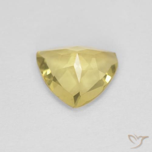 Berillo Giallo medio naturale da 0.96 ct, Taglio trillion, VVS