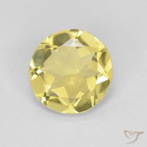 1.45ct Naturale Medium Light-Yellow Berillo, Rotondo, VVS