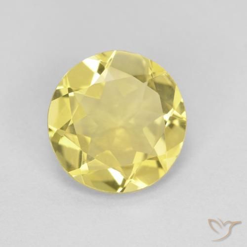 Berillo Medium Light-Yellow naturale da 1.45 ct, Rotondo, VVS