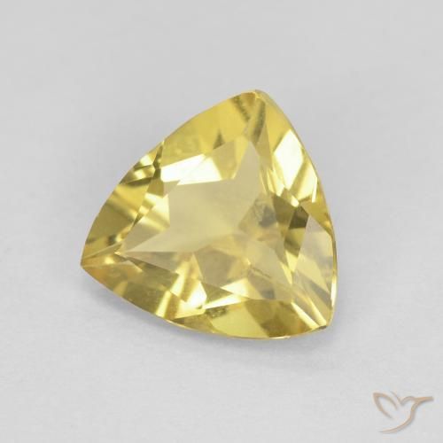 Berillo Giallo medio naturale da 1.34 ct, Taglio trillion, VVS