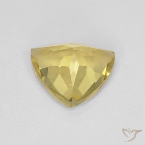 Berillo Giallo medio naturale da 1.34 ct, Taglio trillion, VVS