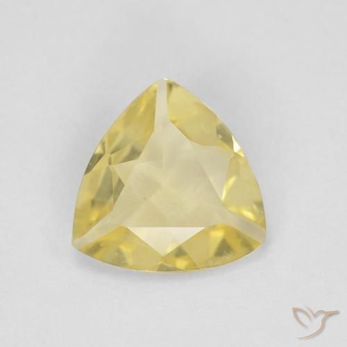 0.75ct Naturale Giallo medio Berillo, Taglio trillion, VVS