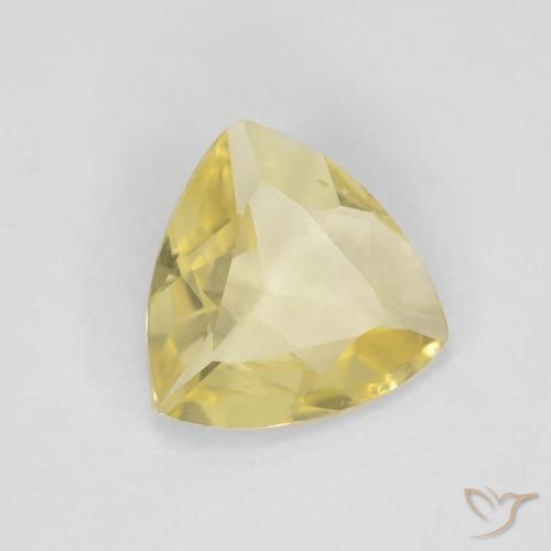 Berillo Giallo medio naturale da 0.75 ct, Taglio trillion, VVS