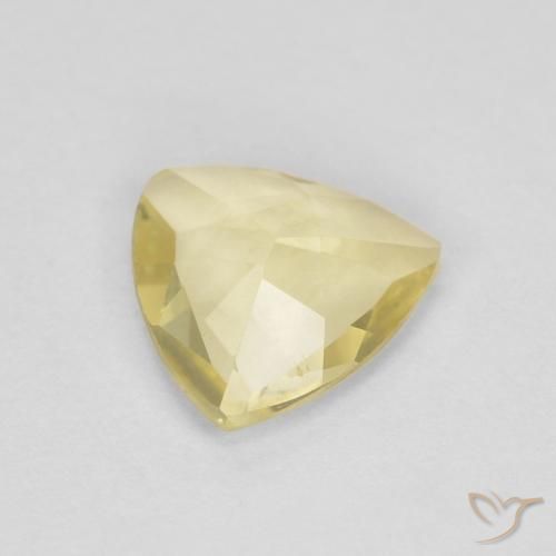 Berillo Giallo medio naturale da 0.75 ct, Taglio trillion, VVS