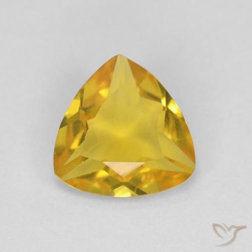0.85ct Naturale Giallo miele Berillo, Taglio trillion, VVS