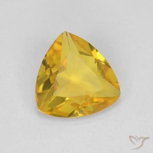 Berillo Giallo miele naturale da 0.85 ct, Taglio trillion, VVS