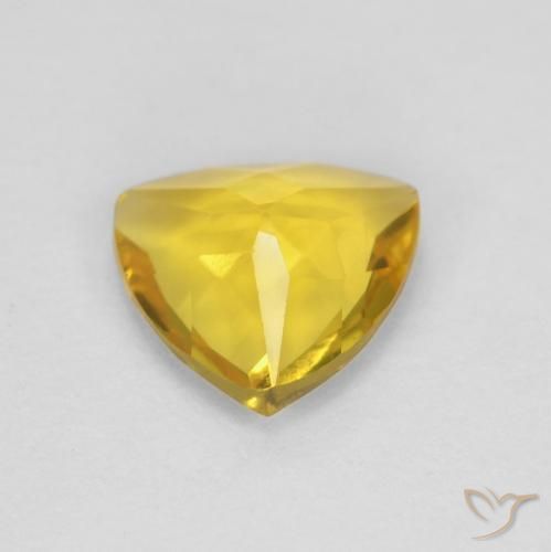 Berillo Giallo miele naturale da 0.85 ct, Taglio trillion, VVS