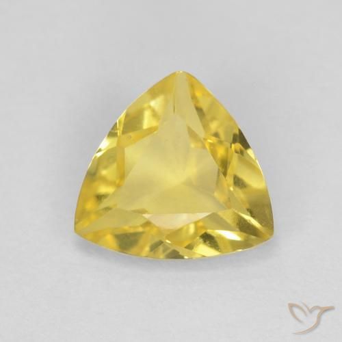 0.92ct Naturale Giallo Toscana Berillo, Taglio trillion, VVS