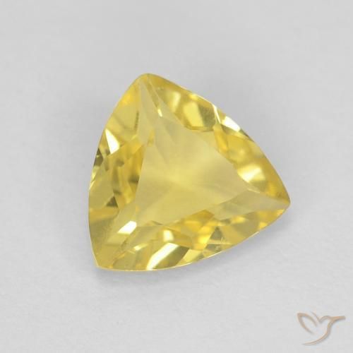 Berillo Giallo Toscana naturale da 0.92 ct, Taglio trillion, VVS