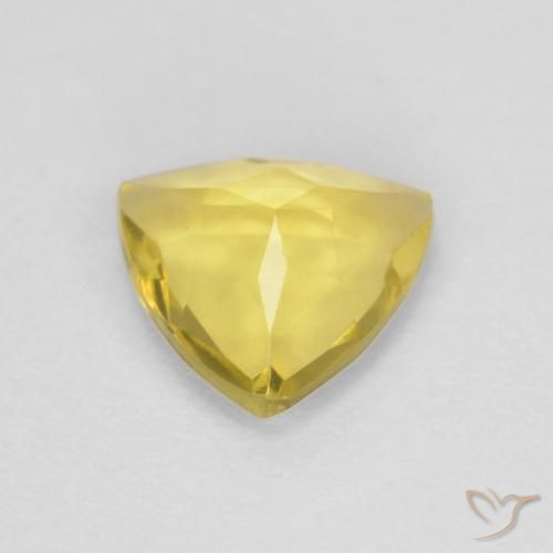 Berillo Giallo Toscana naturale da 0.92 ct, Taglio trillion, VVS