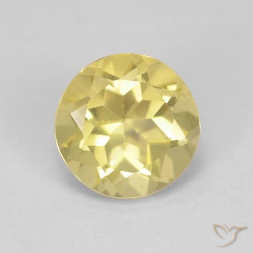 1.42ct Naturale Giallo pallido Berillo, Rotondo, VS
