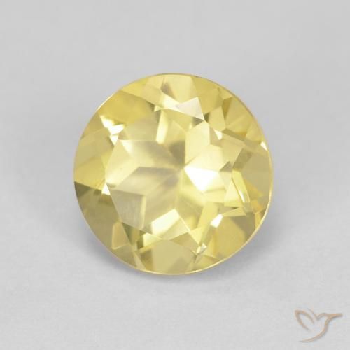 Berillo Giallo pallido naturale da 1.42 ct, Rotondo, VS