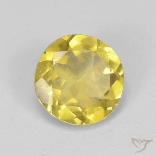 Berillo Giallo miele chiaro naturale da 1.54 ct, Rotondo, VS
