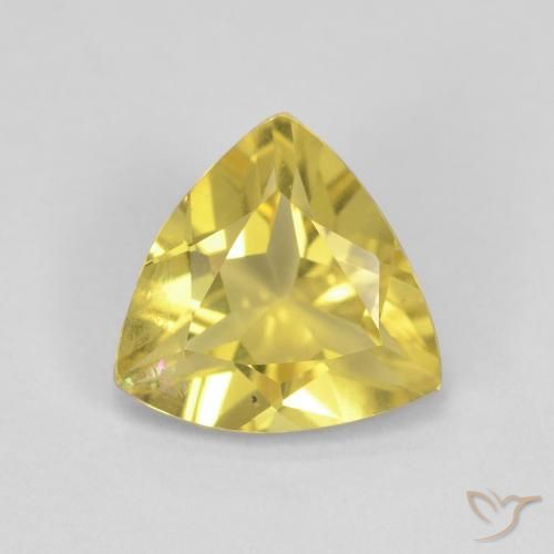 1.26ct Naturale Medium Light-Yellow Berillo, Taglio trillion, VS