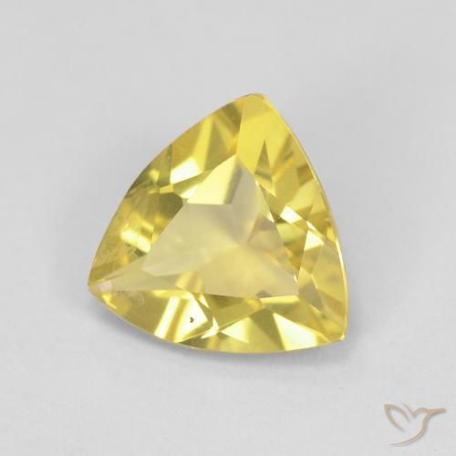 Berillo Medium Light-Yellow naturale da 1.26 ct, Taglio trillion, VS