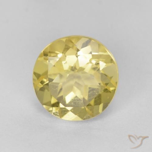 1.46ct Naturale Medium Light-Yellow Berillo, Rotondo, VS