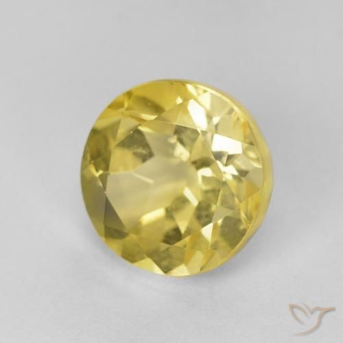 Berillo Medium Light-Yellow naturale da 1.46 ct, Rotondo, VS