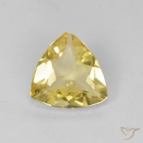 0.77ct Naturale Medium Light-Yellow Berillo, Taglio trillion, VS