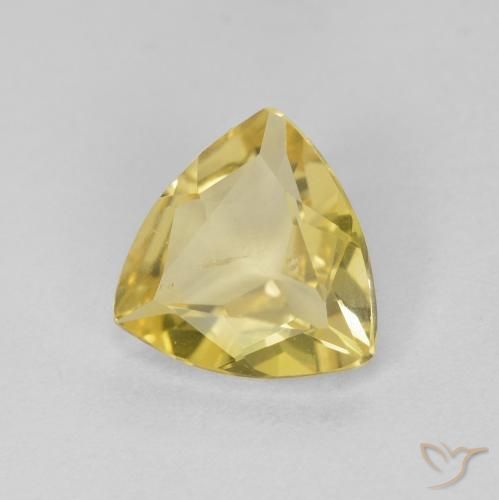 Berillo Medium Light-Yellow naturale da 0.77 ct, Taglio trillion, VS