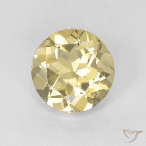 1.53ct Naturale Giallo Digione molto chiaro Berillo, Rotondo, VS