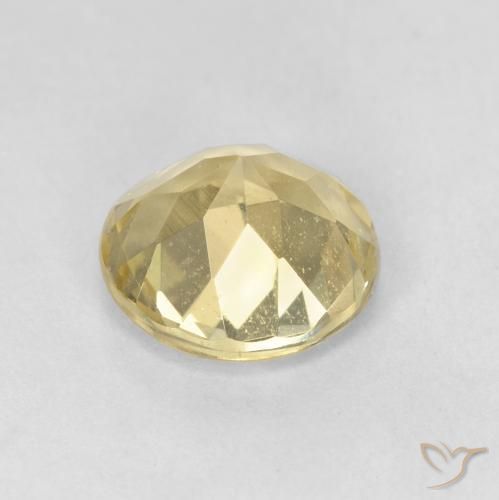 Berillo Giallo Digione molto chiaro naturale da 1.53 ct, Rotondo, VS