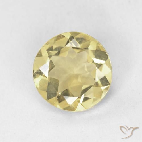 1.40ct Naturale Giallo caldo Berillo, Rotondo, VVS-VS
