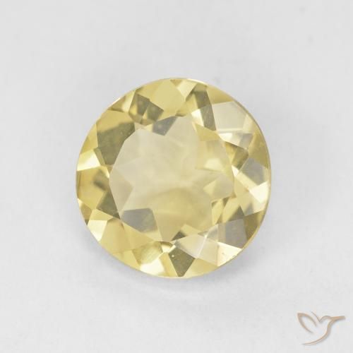 Berillo Giallo caldo naturale da 1.40 ct, Rotondo, VVS-VS