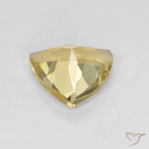 Berillo Giallo chiaro naturale da 1.29 ct, Taglio trillion, VVS-VS