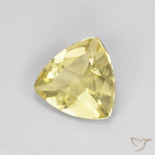 Berillo Medium Light-Yellow naturale da 0.82 ct, Taglio trillion, VS