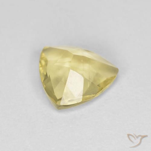 Berillo Medium Light-Yellow naturale da 0.82 ct, Taglio trillion, VS